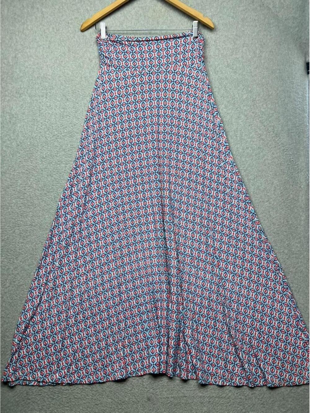 Market & Spruce Maxi Skirt M Geometric Diamond Knit Stitch Fix Foldover Casual